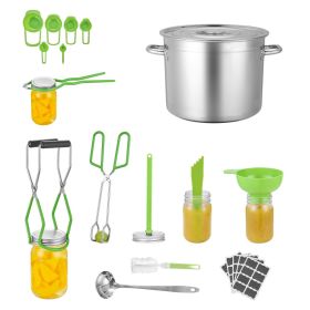 Canning Supplies Starter Kit, 11 Pieces Stainless Steel Water Bath Canning Kit for Beginners, Canning Tools Set: Pot, Rack, Lid, Ladle, Funnel, Tongs,