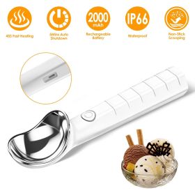 45 Seconds Fast Warm Electric Ice Cream Scoop, Self-Heating Rechargeable Ice Cream Spoon Non-Stick Smooth Round Scoops, IP66 Waterproof Ergonomic Hand
