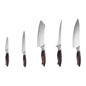 Kitchen Knife Set, 5 Piece High Carbon Stainless Steel Sharp Knife Set, Durable and Rust-Resistant, Professional Kitchen Cutlery with Ergonomic Crack-