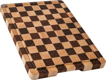 Kitchen cutting board, upgraded grid cutting board, acacia wood cutting board, with drainage channels and handles, large butcher cutting board tray, 1