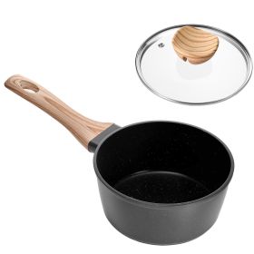 1.5 QT Saucepan, Nonstick Saucepan with Tempered Glass Lid, Multipurpose Cooking Sauce Pot with Detachable Handle, Sauce Pan Small Kitchen Cooking Pot