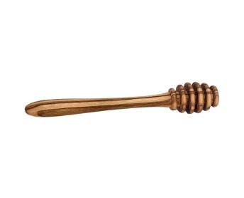 Natural Olive Wood Honey Spoon Dipper - Premium Handcrafted Eco Friendly 6 Inch Wooden Honeycomb Stirrer Wand for Tea Jar Drizzle, Perfect Kitchen Ser