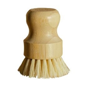 Natural Bamboo Sisal Fiber Dish Brush - Eco-Friendly Kitchen Scrub Brush for Dishes, Pots, Cast Iron Pans, Sinks and Vegetables - Durable Ergonomic Wo