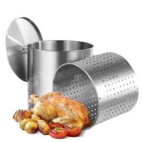 Stainless Steel Stockpot, 100 Quart Large Cooking Pots, Cookware Sauce Pot with Basket, Lid, and Handle, Heavy Duty Commercial Grade Stock Pot, Sandin