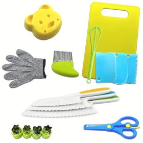 Complete Youngsters Cooking Set - Real Cooking Tools, Safety Knives, and Playful Accessories for Youngsters Aged 4-8, Including Spatula, Ladle, Whisk,