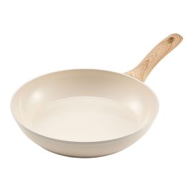 Frying Pan Skillet, Aluminum Egg Fry Pans, 3 Piece (8, 9.5, 11 in), Nonsitck Ceramic Heavy-Duty Skillets with Heat-Resistant Handle, Chef's Kitchen Co